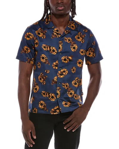 John Varvatos Danny Camp Shirt In Blue