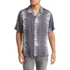 John Varvatos Danny Short Sleeve Button-up Camp Shirt In Black