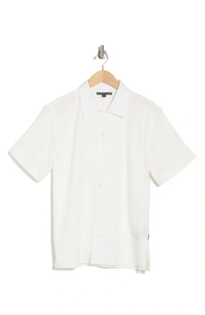 John Varvatos Danny Short Sleeve Cotton Button-up Shirt In Salt