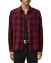 John Varvatos Dario Brushed Cotton Flannel Snap-up Shirt In Red