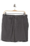 John Varvatos Daryl Drawstring Linen Blend Shorts In Gray