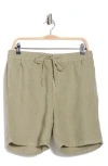 John Varvatos Daryl Drawstring Linen Blend Shorts In Green