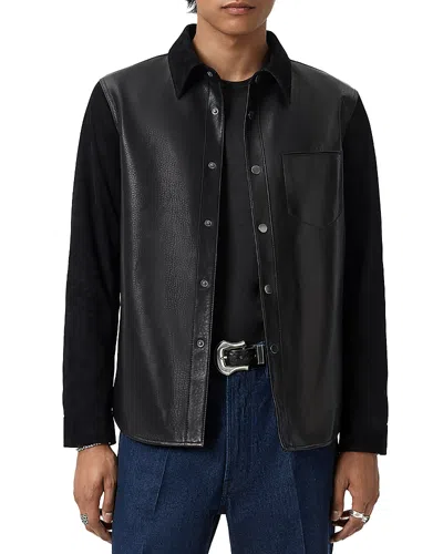 John Varvatos Delancey Leather Jacket In Black