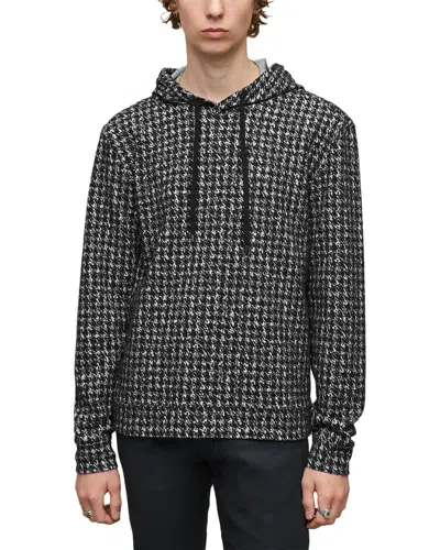 John Varvatos Delancy Houndstooth Print Hoodie In Black
