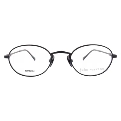 John Varvatos Demo Round Men's Eyeglasses V185 0bla 46 In Black