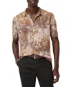 John Varvatos Demonte Regular Fit Short Sleeve Linen Shirt In Multi