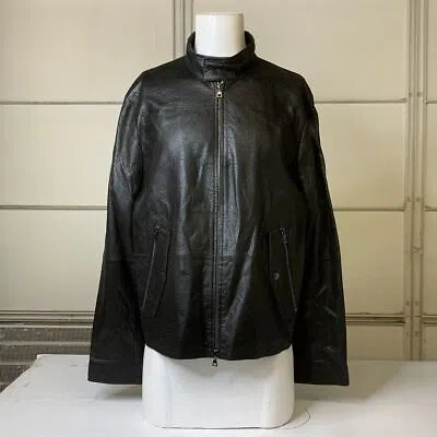 Pre-owned John Varvatos Desha Racer Jacket Men's Size 46 Black