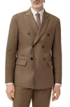 John Varvatos Devitt Double Breasted Blazer In Brown