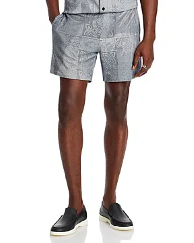 John Varvatos Diaz Summer Oases Shorts In Stone Grey