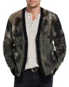 John Varvatos Dio Regular Fit Jacquard Cardigan Sweater In Teakwood