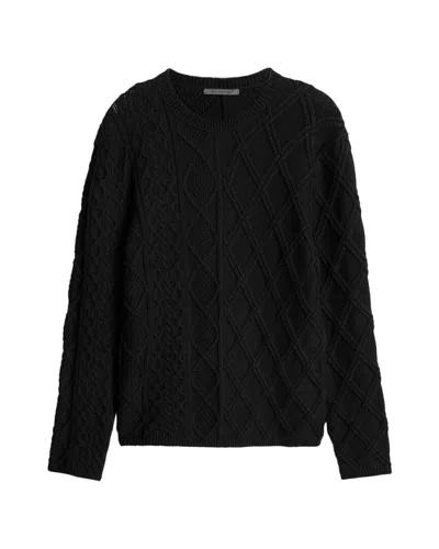 John Varvatos Dotel Mixed Cable Crew Sweater In Black