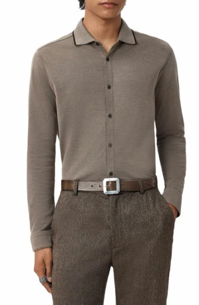 JOHN VARVATOS JOHN VARVATOS DREWCE BIRD'S EYE BUTTON-UP SHIRT