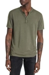 John Varvatos Walden Long Sleeve Henley In Teakwood