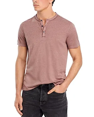 John Varvatos Duke Short Sleeve Henley In Worn Mauve