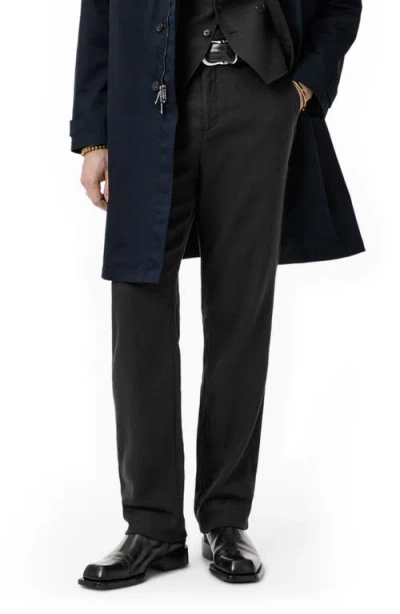 John Varvatos Duncan Regular Fit Flat Front Black Twill Pants