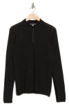 John Varvatos Dune Long Sleeve Cotton Polo Sweater In Black