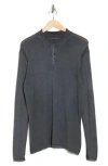 John Varvatos Dune Long Sleeve Cotton Polo Sweater In Medium Grey