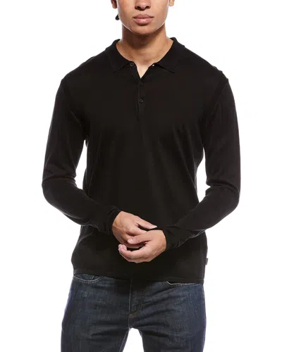 John Varvatos Dune Sweater Polo Shirt In Black