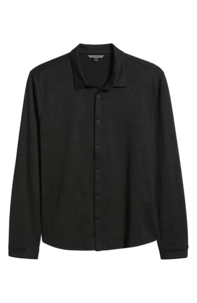 John Varvatos Dunford Jacquard Button-up Shirt In Black