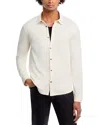 John Varvatos Dunford Jacquard Long Sleeve Shirt In Natural