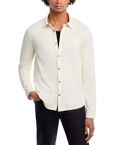 John Varvatos Dunford Jacquard Long Sleeve Shirt In Natural