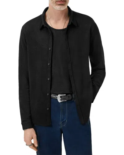 John Varvatos Dunford Jacquard Shirt In Black