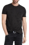 John Varvatos Eden Burnout Organic Cotton Blend T-shirt In Carbon Grey