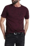 John Varvatos Marble Wash Cotton Polo In Dark Plum