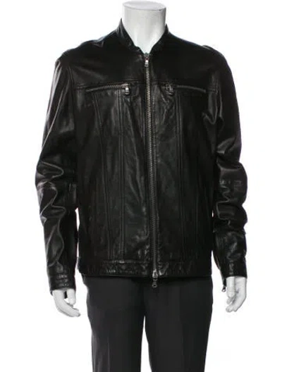 Pre-owned John Varvatos Eel Skin Bomber Jacket In Green