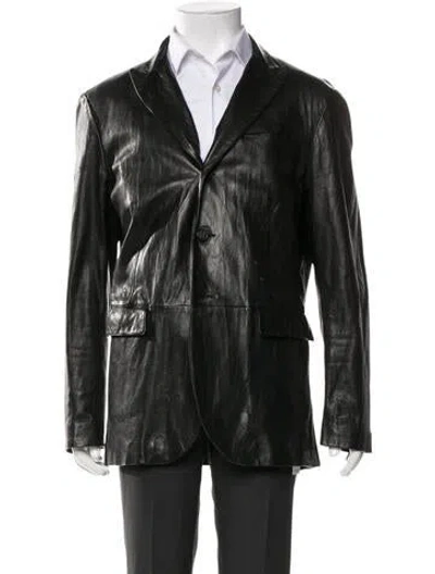 Pre-owned John Varvatos Eel Skin Jacket In Black