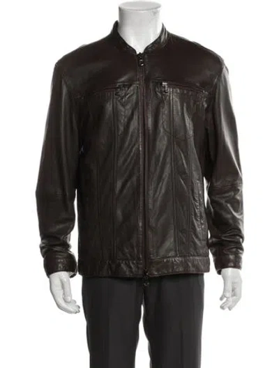 Pre-owned John Varvatos Eel Skin Jacket In Brown