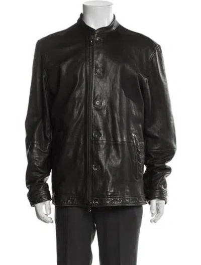 Pre-owned John Varvatos Eel Skin Jacket In Brown