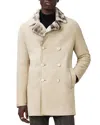 John Varvatos Eldert Double Breasted Coat In Neutral