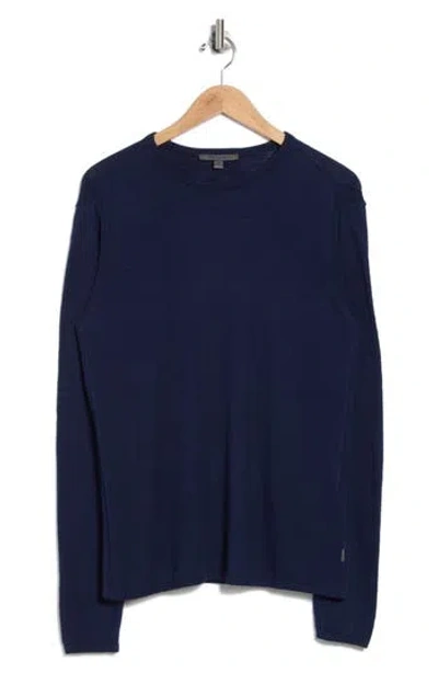 John Varvatos Eli Slub Cotton Sweater In Blue