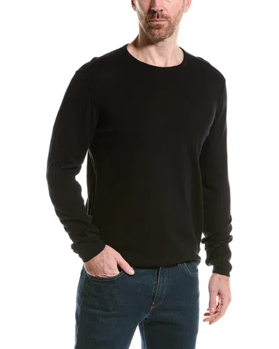 John Varvatos Eli Slub Crewneck Sweater In Black