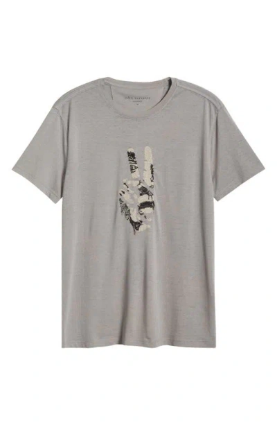 John Varvatos Embroidered Peace Sign T-shirt In Pavement