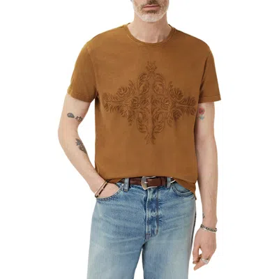 John Varvatos Embroidered T-shirt In Brown