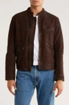 John Varvatos Emerson Suede Jacket In Brown