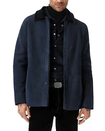 John Varvatos Essex Shearling Jacket In Blue