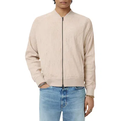 John Varvatos Evie Tonal Embroidered Bomber Jacket In Neutral