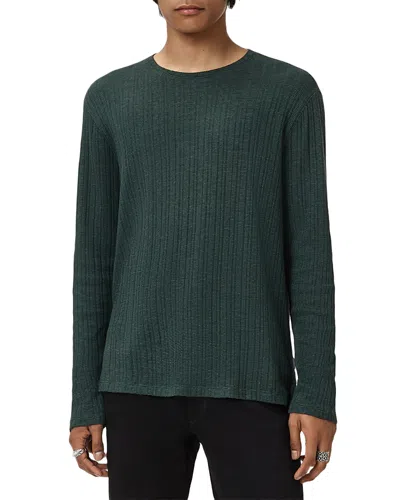 John Varvatos Fern Feeder Rib Long Sleeve Tee In Green