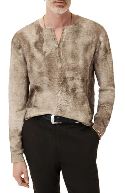 John Varvatos Ferno Henley Sweater In Brown