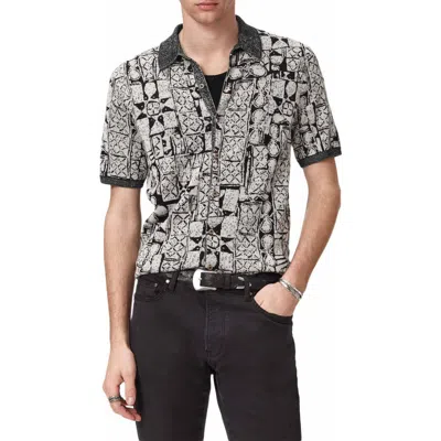 John Varvatos Ferrin Short Sleeve Cardigan In Animal Print