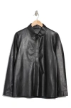 John Varvatos Finn Leather Shirt Jacket In Black