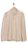 John Varvatos Finn Leather Shirt Jacket In Hay