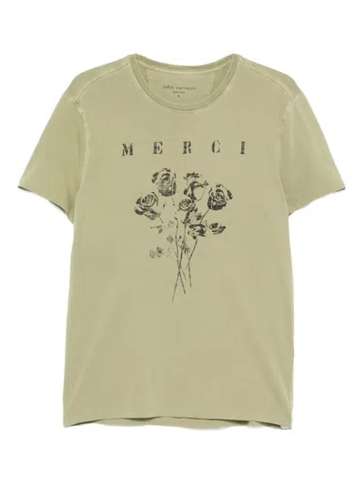 John Varvatos Merci Short Sleeve Graphic Tee In Green