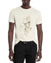 John Varvatos Floral Skull Graphic Print Linen Tee In Salt