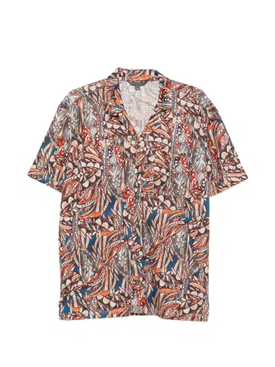 John Varvatos Floral-print Camp-collar Shirt In Multi