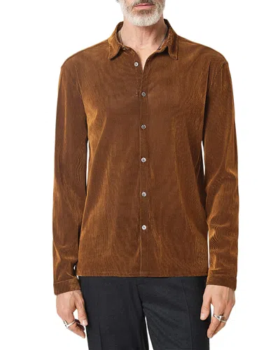 John Varvatos Florian Regular Fit Button Down Shirt In Brown