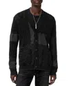 John Varvatos Francis Mixed Stitch Button Cardigan In Black